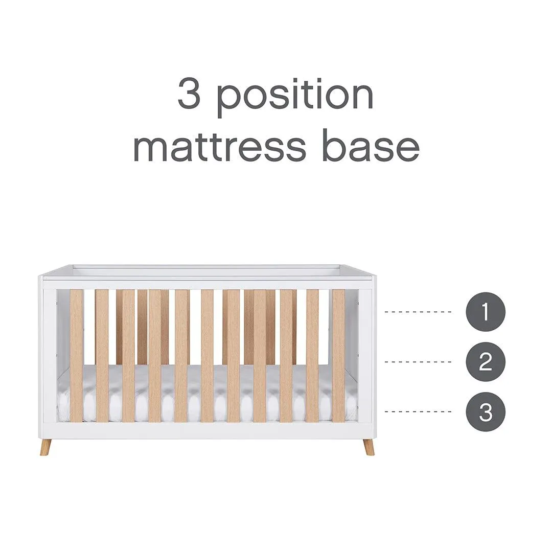 Tutti Bambini Fika Cot Bed - White/Light Oak