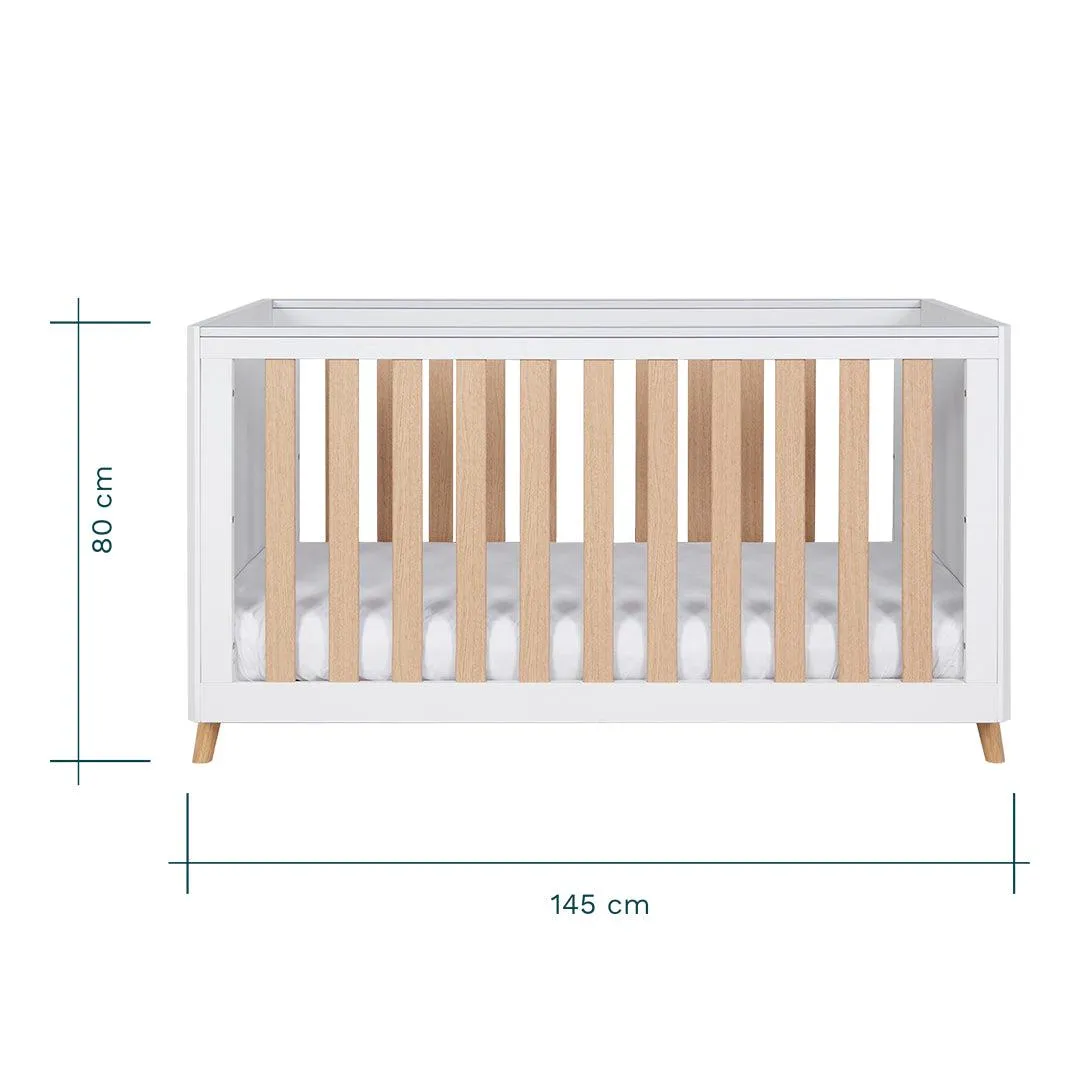Tutti Bambini Fika Cot Bed - White/Light Oak
