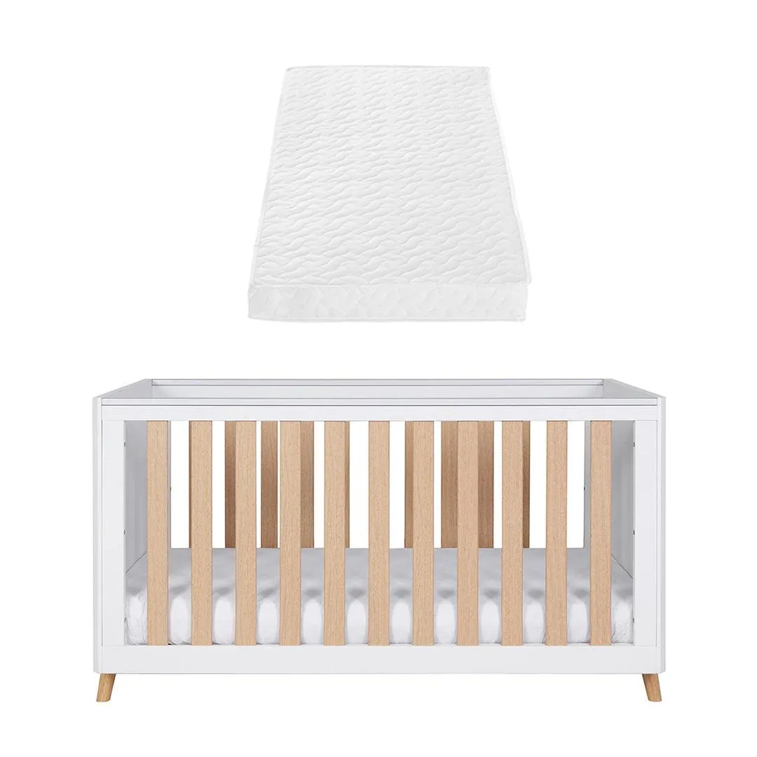 Tutti Bambini Fika Cot Bed - White/Light Oak