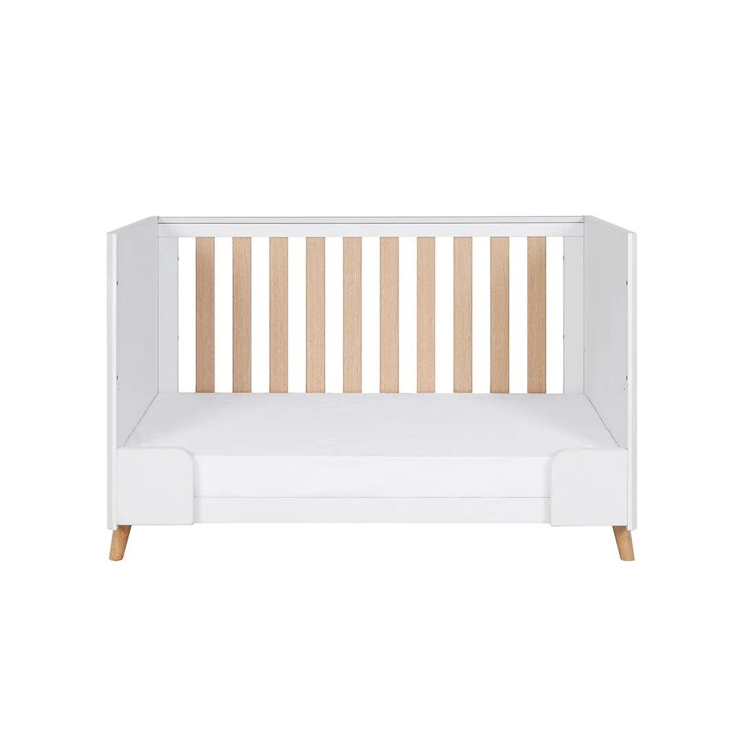 Tutti Bambini Fika Mini Cot Bed - White/Light Oak