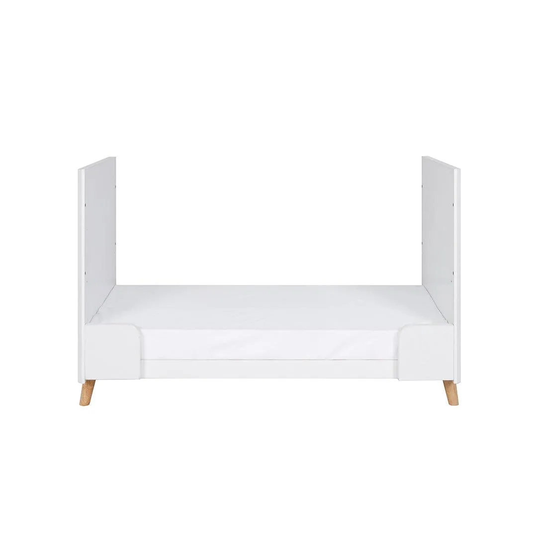 Tutti Bambini Fika Mini Cot Bed - White/Light Oak