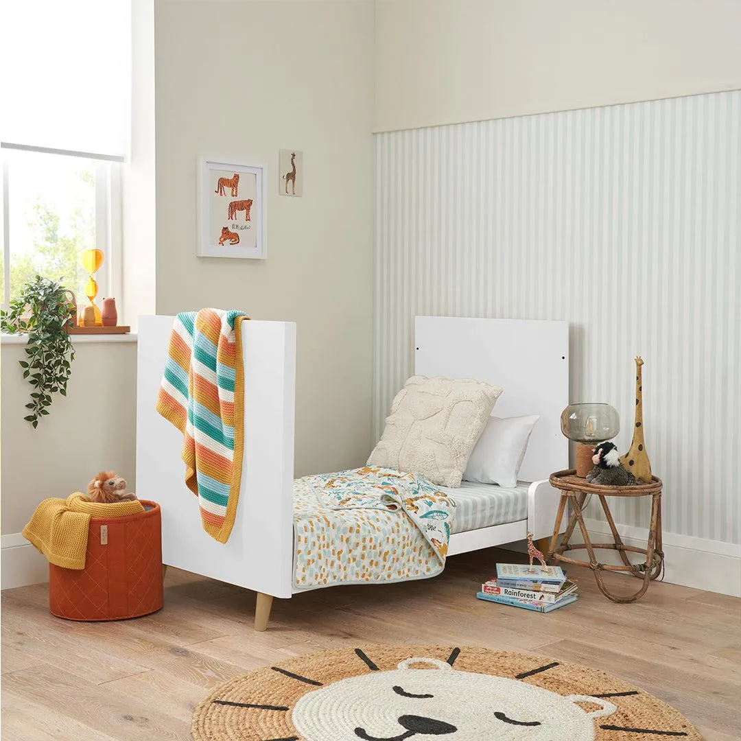 Tutti Bambini Fika Mini Cot Bed - White/Light Oak