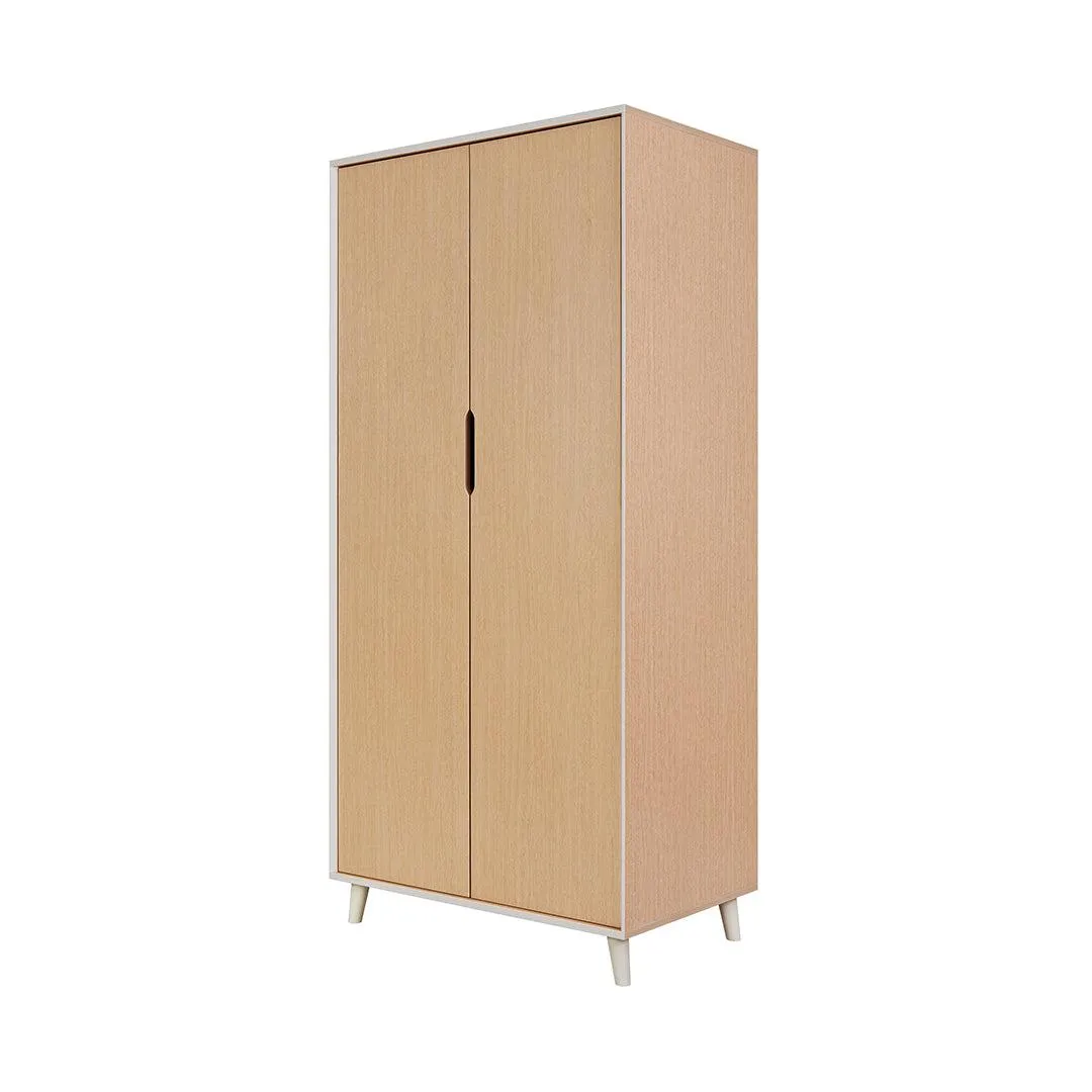 Tutti Bambini Fika Wardrobe - Light Oak/White Sand