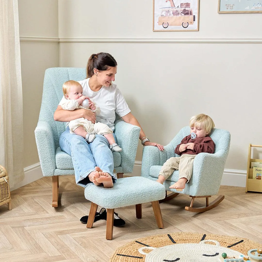 Tutti Bambini Jonah Mini Me Children's Rocking Chair - Boucle Ocean Stone