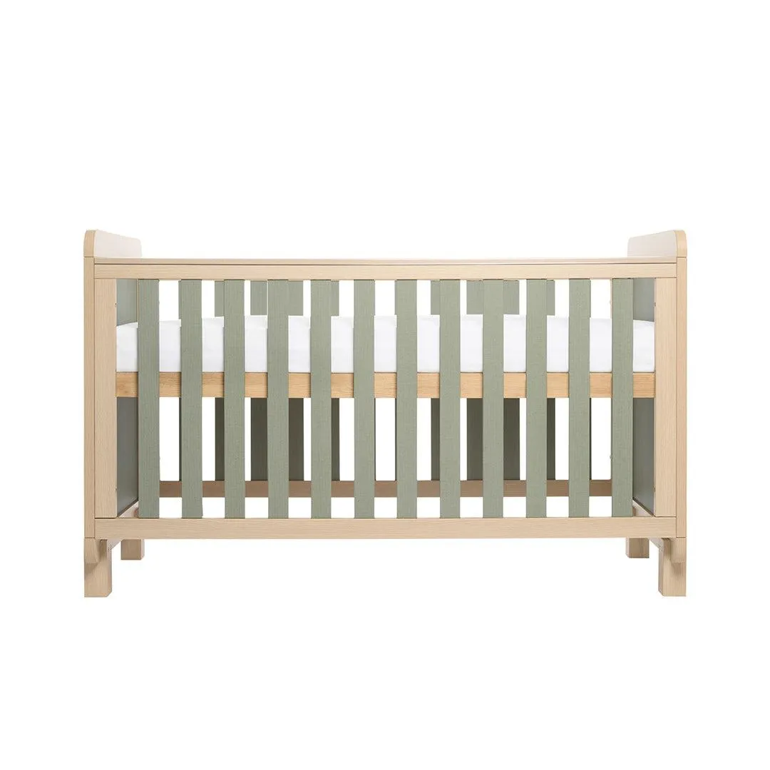 Tutti Bambini Kuba Cot Bed - Golden Oak / Sage Weave