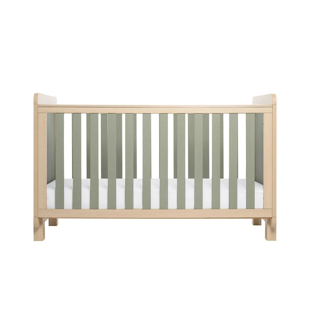Tutti Bambini Kuba Cot Bed - Golden Oak / Sage Weave
