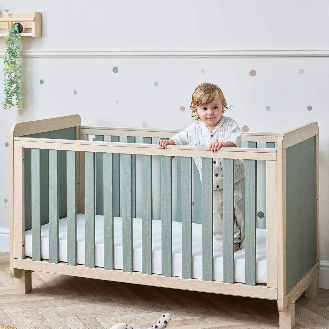 Tutti Bambini Kuba Cot Bed - Golden Oak / Sage Weave