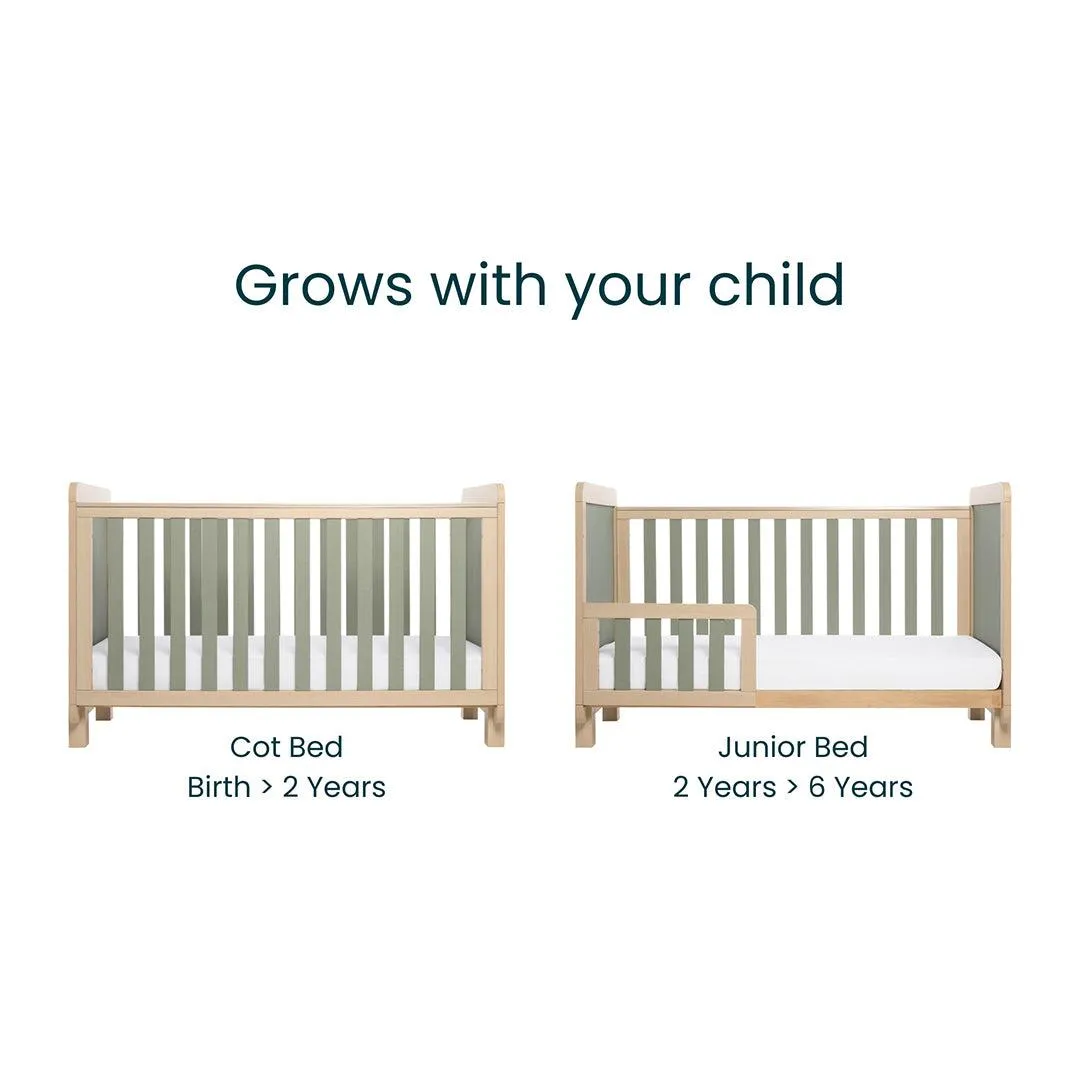 Tutti Bambini Kuba Cot Bed - Golden Oak / Sage Weave