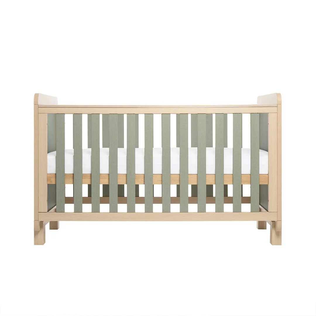 Tutti Bambini Kuba Cot Bed - Golden Oak / Sage Weave
