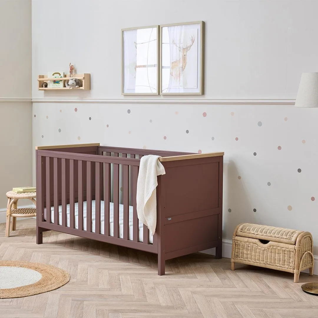 Tutti Bambini Misha Cot Bed - Mulberry/Golden Oak