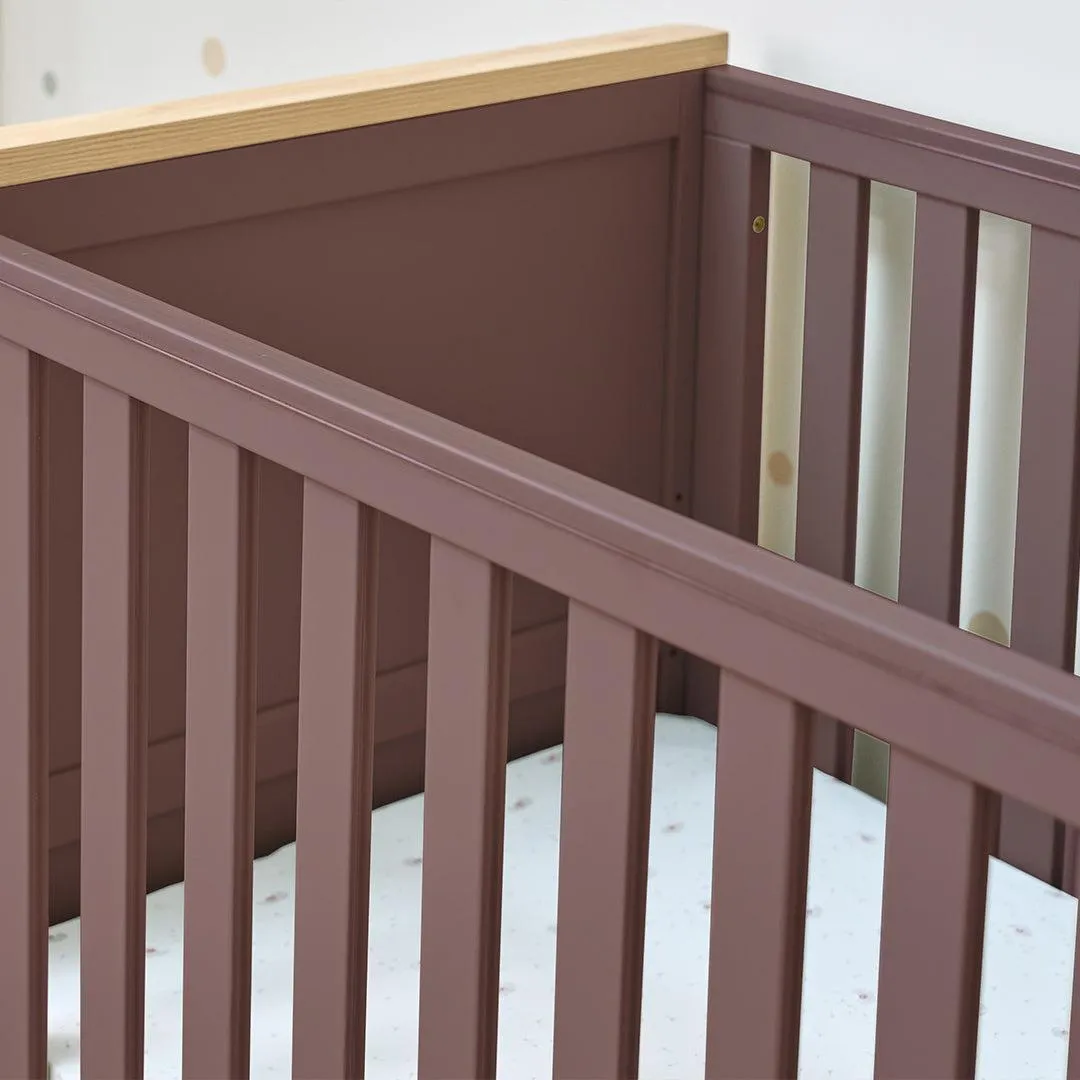 Tutti Bambini Misha Cot Bed - Mulberry/Golden Oak