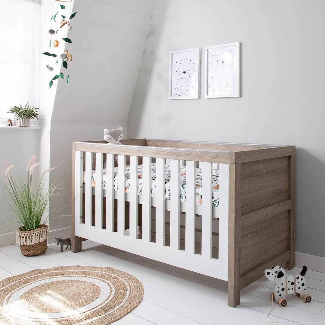 Tutti Bambini Modena 3 in 1 Cot Bed - White/Oak