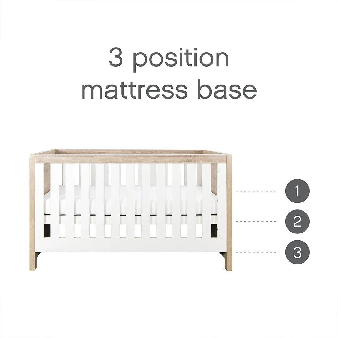 Tutti Bambini Modena 3 in 1 Cot Bed - White/Oak