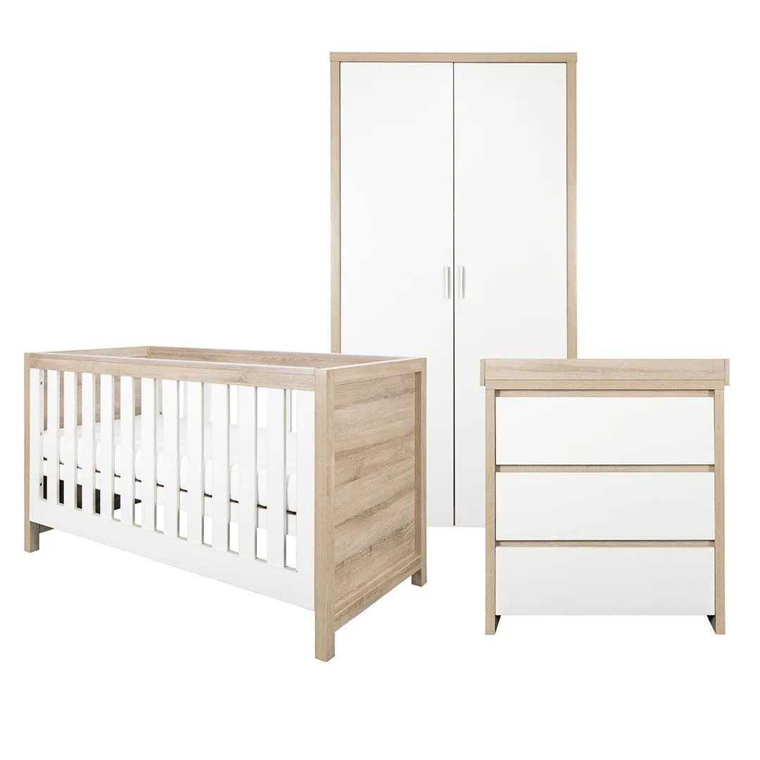 Tutti Bambini Modena 3 Piece Room Set - White/Oak