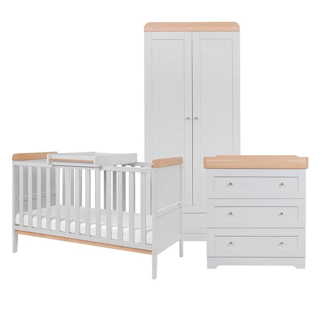 Tutti Bambini Rio 3pc Room Set - Dove Grey/Honey Oak