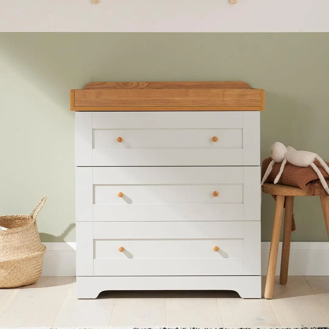 Tutti Bambini Rio Chest Changer - Dove Grey/Honey Oak