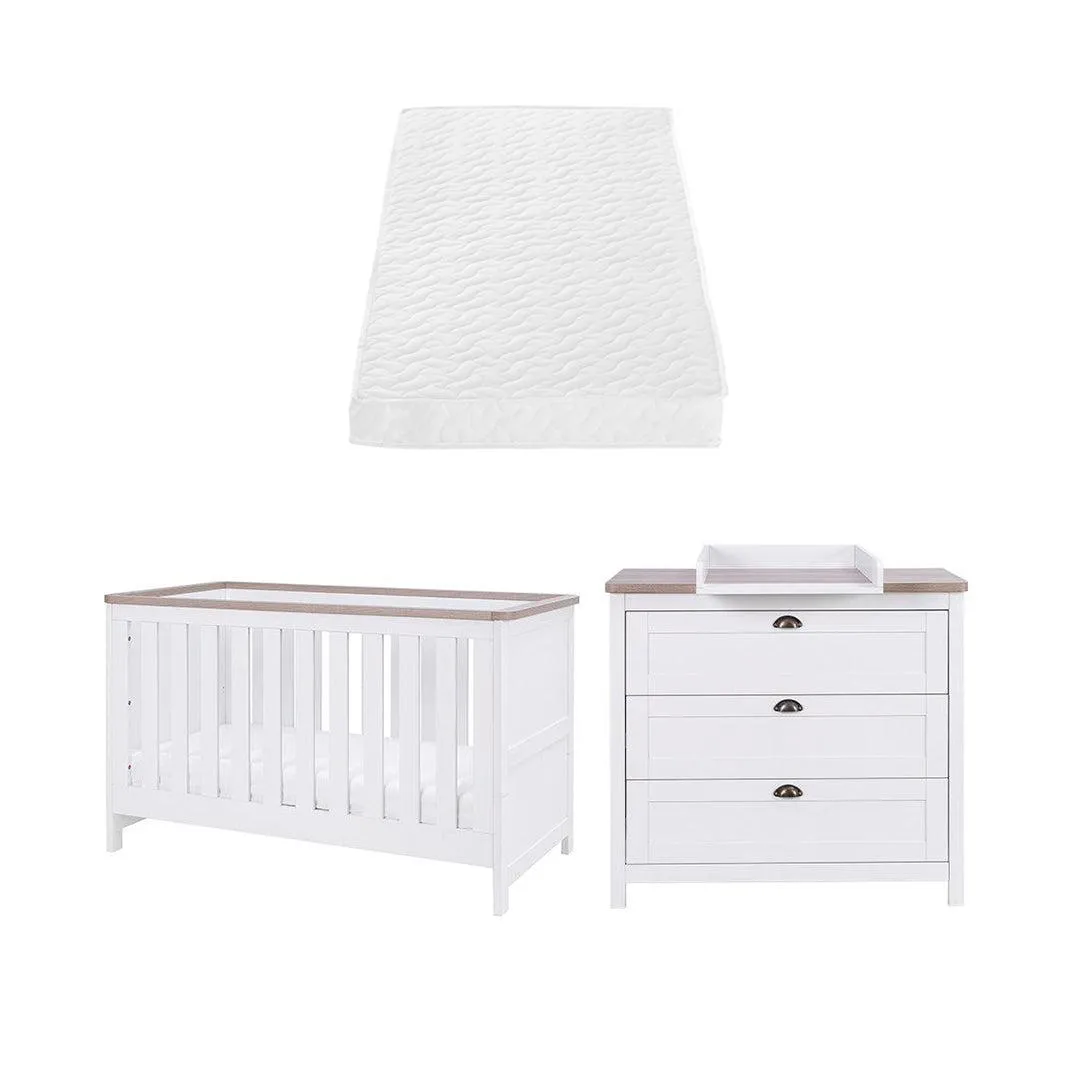 Tutti Bambini Verona 2 Piece Room Set - White/Oak