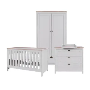 Tutti Bambini Verona 3 Piece Room Set - Dove Grey/Oak