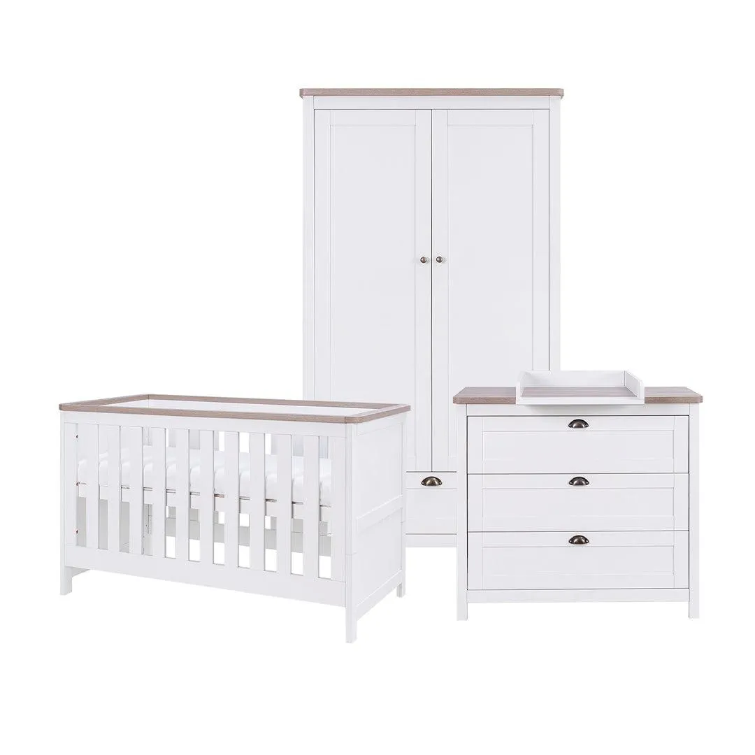 Tutti Bambini Verona 3 Piece Room Set - White/Oak